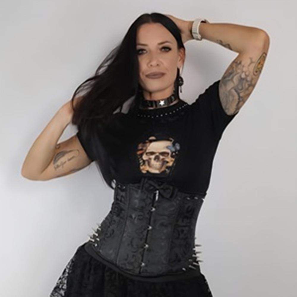 KOSZULKA GOTYCKA „SKULL &amp; NATURE” ROZMIAR S