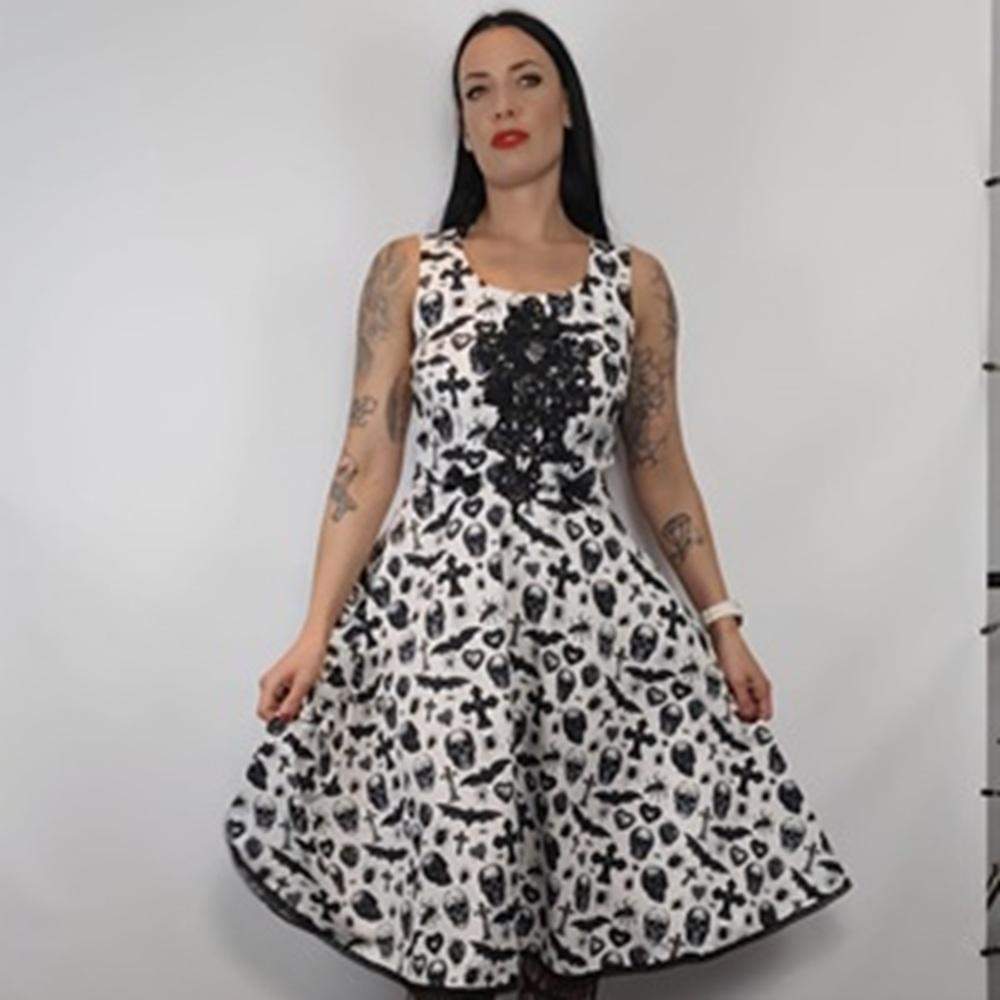 Gotycka sukienka „White Skull Charm” rozmiar S